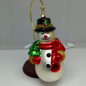 Vintage Hand Blown and Hand Painted Glass Christmas Ornament